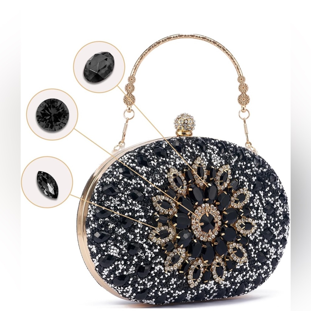 Black and Gold Rhinestone Bag